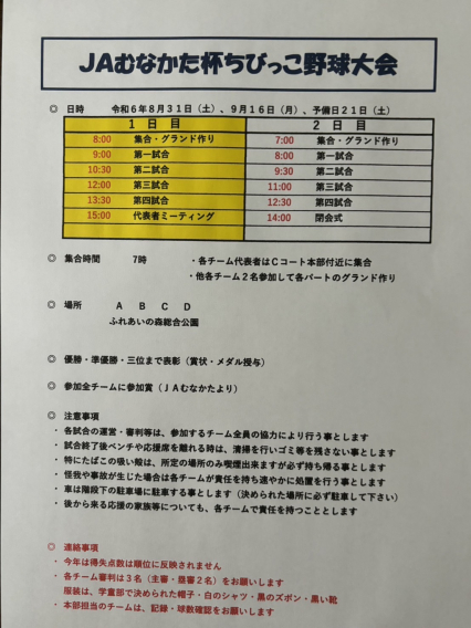 ＪＡむなかた杯ちびっ子大会